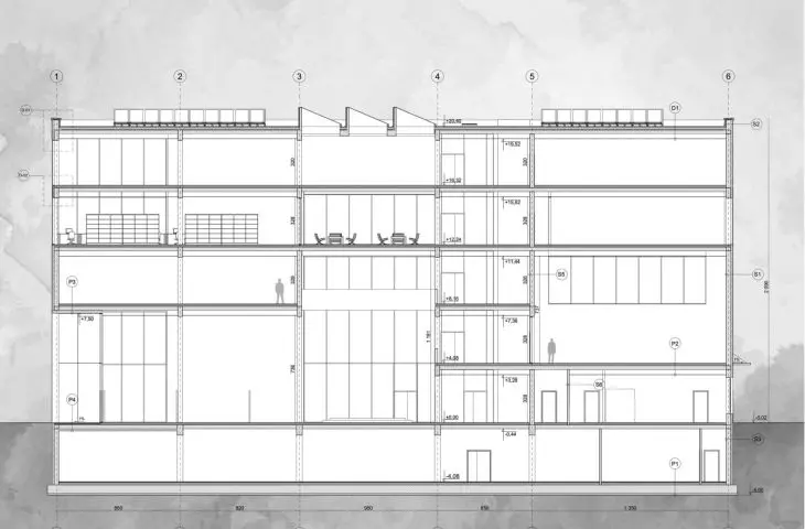 Center for Intercultural Dialogue project, cross section B-B