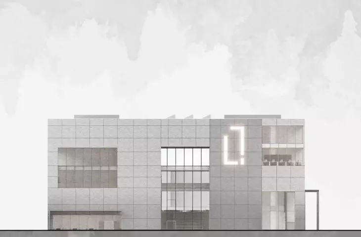 Design of the Center for Intercultural Dialogue, north elevation