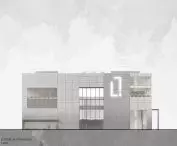 Design of the Center for Intercultural Dialogue, north elevation