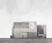 Design of the Center for Intercultural Dialogue, west elevation