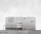 Design of the Center for Intercultural Dialogue, south elevation