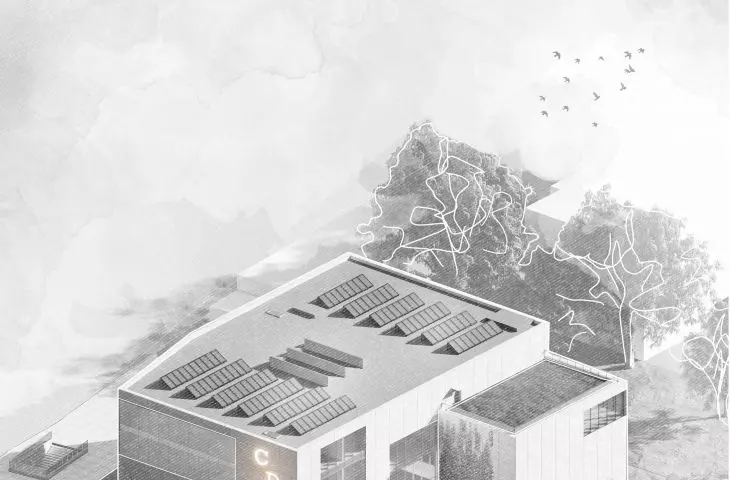 Center for Intercultural Dialogue project, axonometry