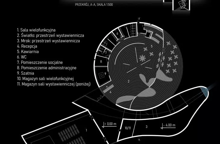Space for artistic activities, projection