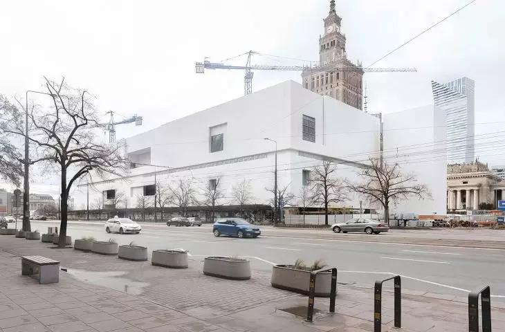 powstający budynek Muzeum Sztuki Nowoczesnej w Warszawie, proj.: Thomas Phifer and Partners