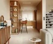 view from the living room to the kitchen