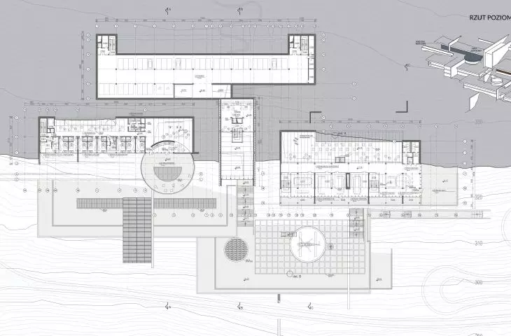 Projekt Centrum badań, rzut poziomu -2
