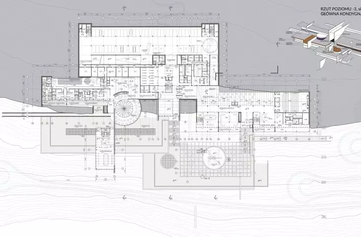 Projekt Centrum badań, rzut poziomu -3
