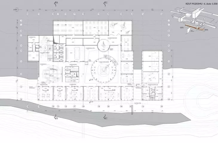 Projekt Centrum badań, rzut poziomu -6