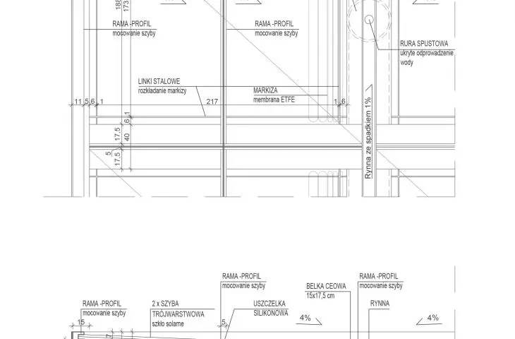 Projekt Centrum badań nad zmianami klimatu, detal konstrukcji