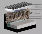 Projekt Centrum badań nad zmianami klimatu, detal rynny