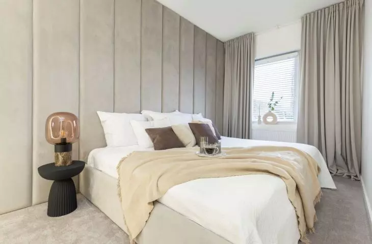 The apartment is maintained in natural colors