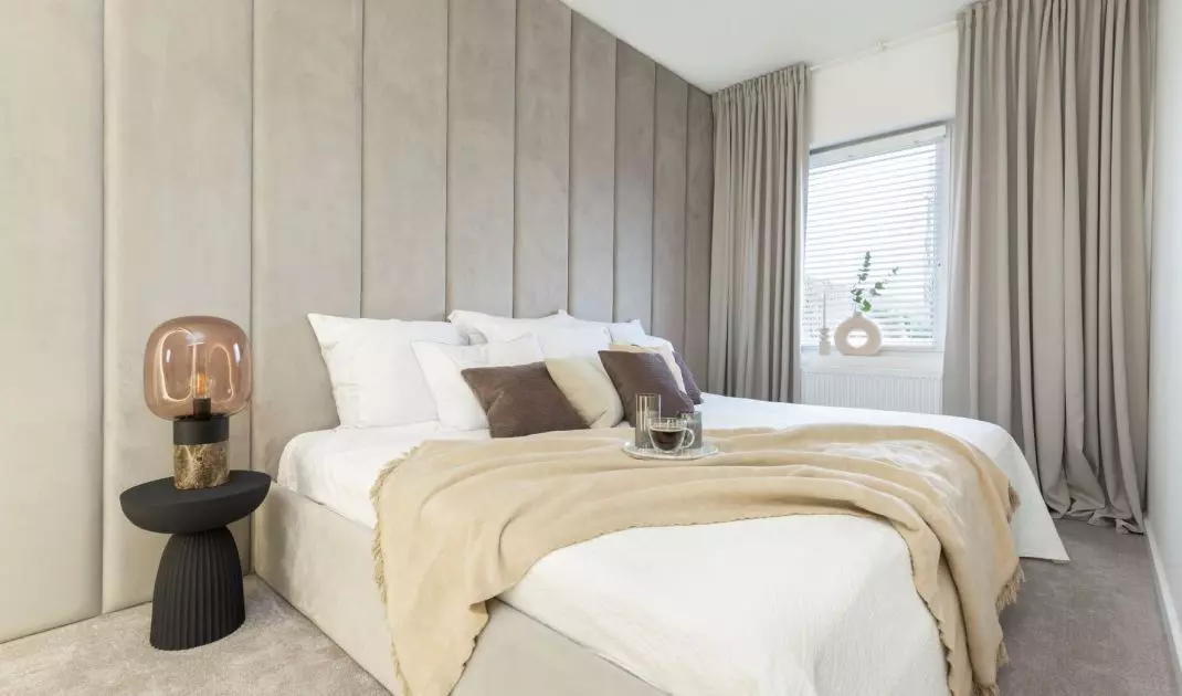 The apartment is maintained in natural colors