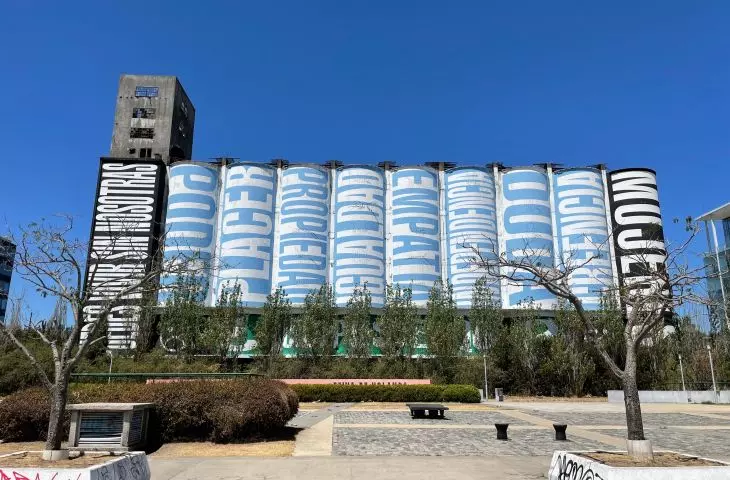 Silo with mural, current state
