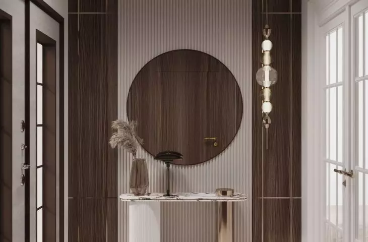 The entrance to the house is kept in the same style