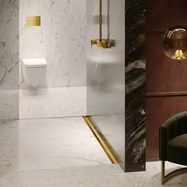 The drain can also be a decoration for the bathroom