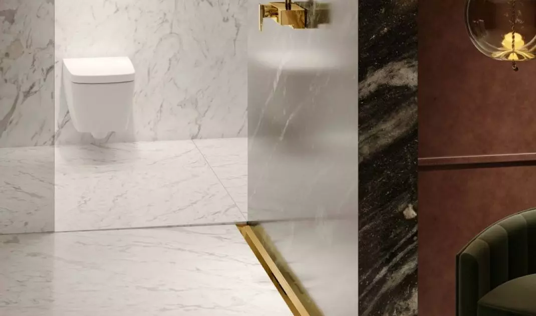 The drain can also be a decoration for the bathroom