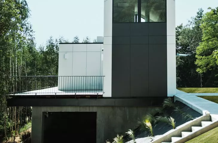 Phoenix two-storey house erected on prepared garage with floor slab