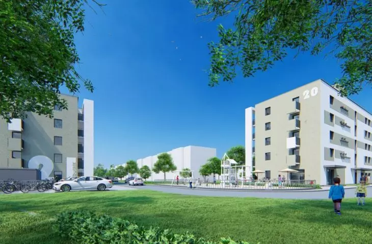 Communal houses on Nadolnik in Poznań, visualization