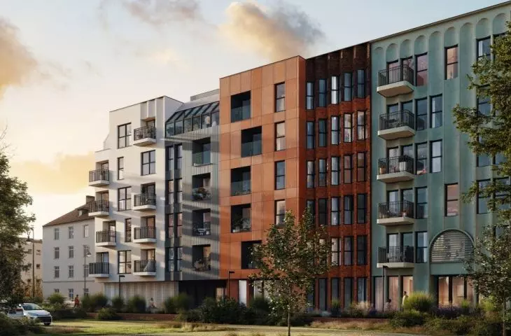 Residential building at 68 Garbary Street in Poznań, visualization