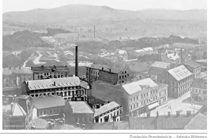 Lokalizacja (fotografia archiwalna — Żywieckie Przedmieście — fabryka Büttnera)