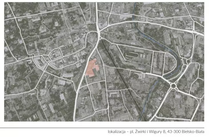 Lokalizacja — pl. Żwirki i Wigury 8, Bielsko-Biała