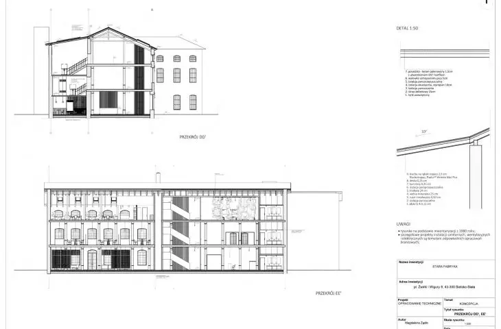Old Factory, cross sections