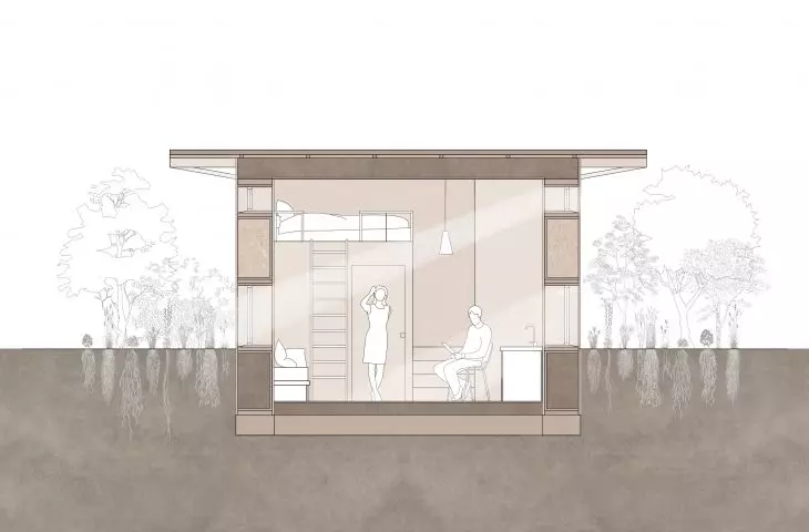 Grounded House, cross-section A-A