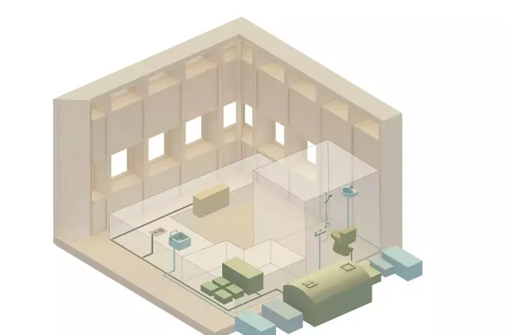 Grounded House, installation diagram