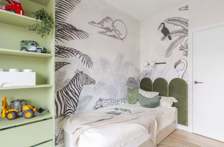 Children's room in sage color