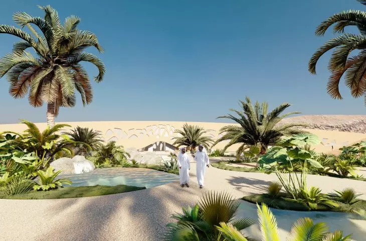 In the interior of the establishment there is a green oasis