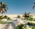 In the interior of the establishment there is a green oasis