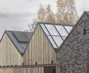 The inner patio is covered by a glass roof