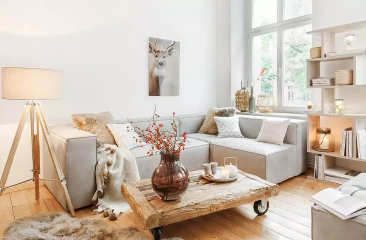 Interior in many shades of beige 