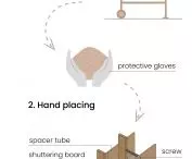 Diagram of hemp concrete production and house construction 