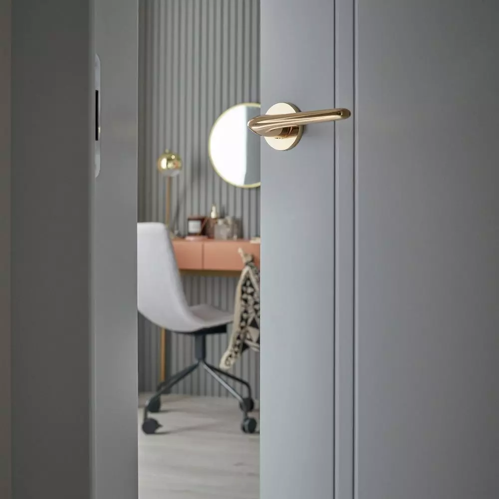Fina door in gray color. VOX.