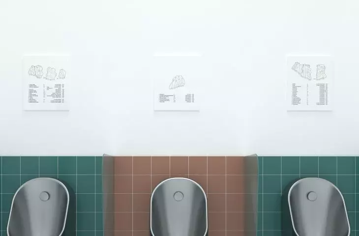 Graphics in the men's bathroom