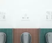 Graphics in the men's bathroom