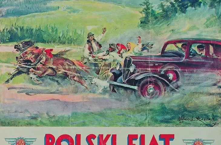plakat „Polski Fiat”, proj.: Wojciech Kossak, 1934