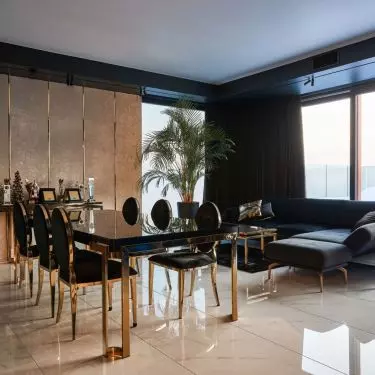 The living room is a large open space
