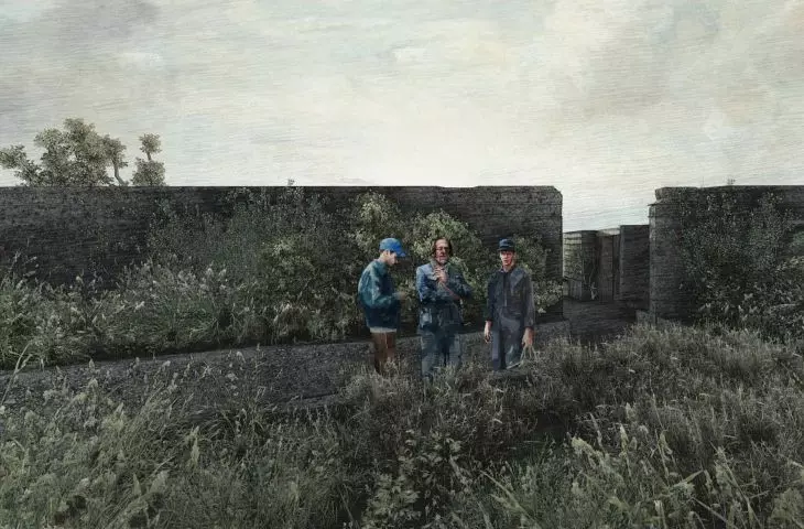 Visualization of the second time study, year 2712; facility available for technicians to remove non-biodegradable elements