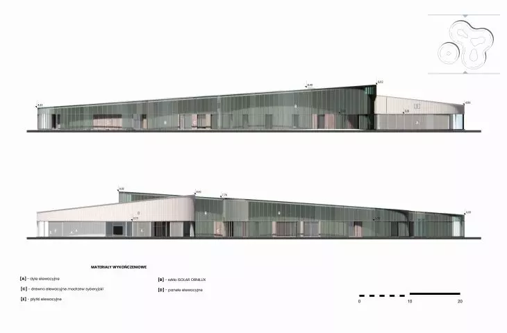 Centrum Rehabilitacji Fok Bałtyckich, elewacja i materiały wykończeniowe