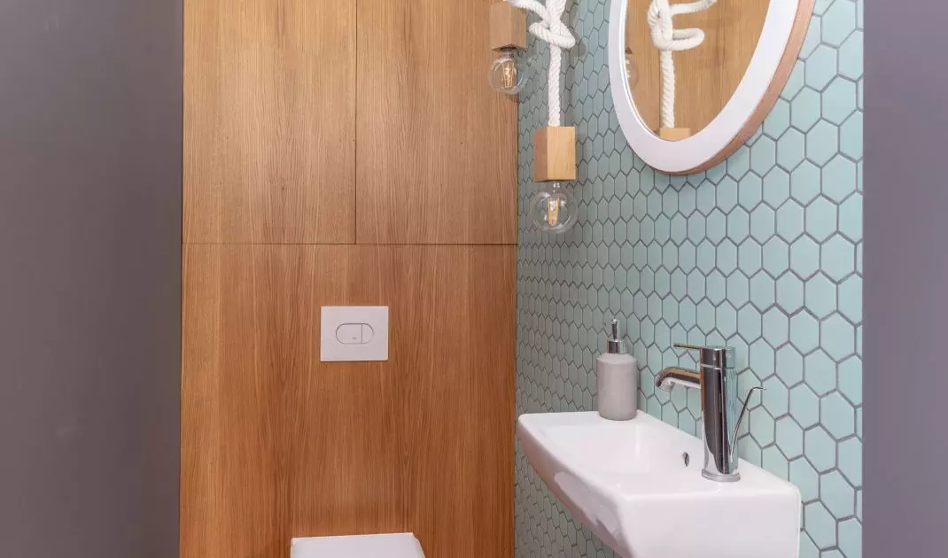 Toilet in mint color