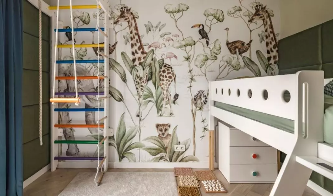 In one of the children's rooms there is a ladder