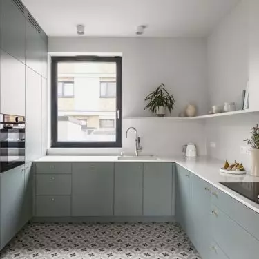 Kitchen with built-ins from ceiling to floor
