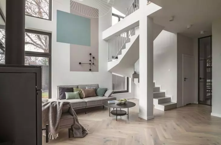 Living room and stairs to the first floor