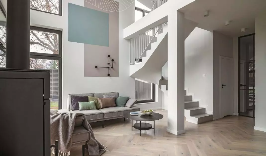 Living room and stairs to the first floor