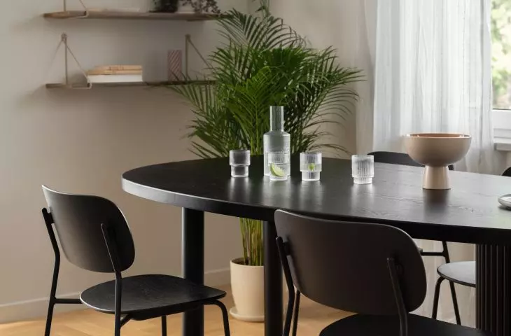 The table is also rounded
