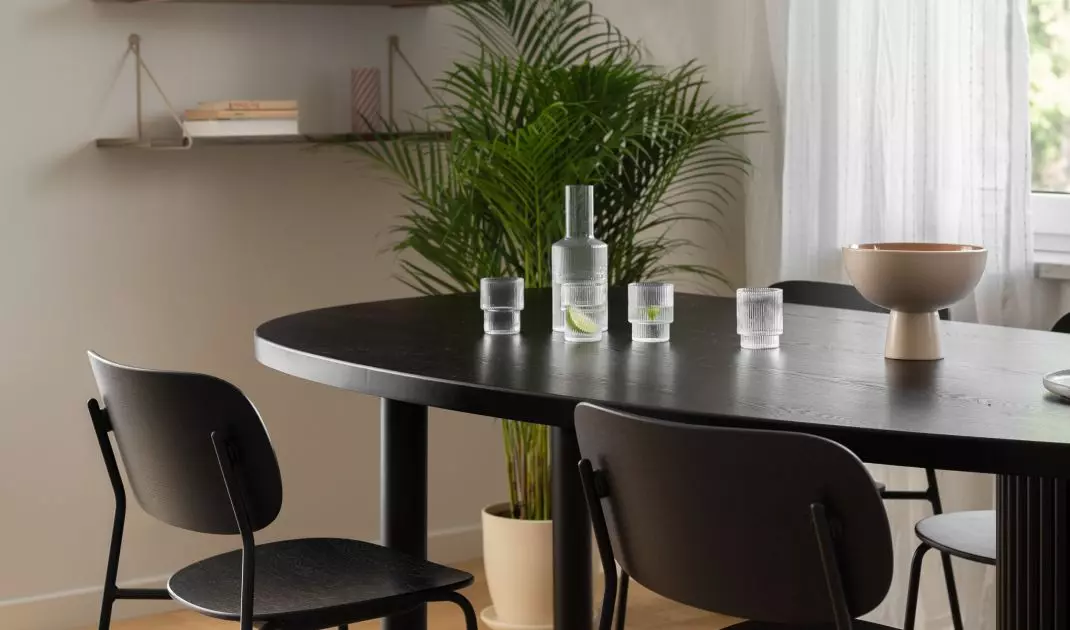 The table is also rounded
