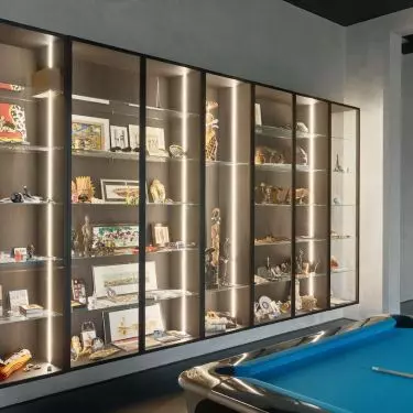 A dressing room is a great place to display your collection