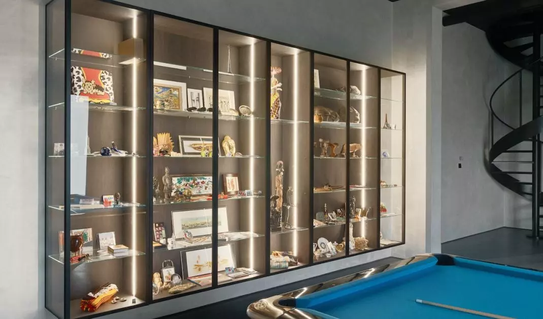 A dressing room is a great place to display your collection